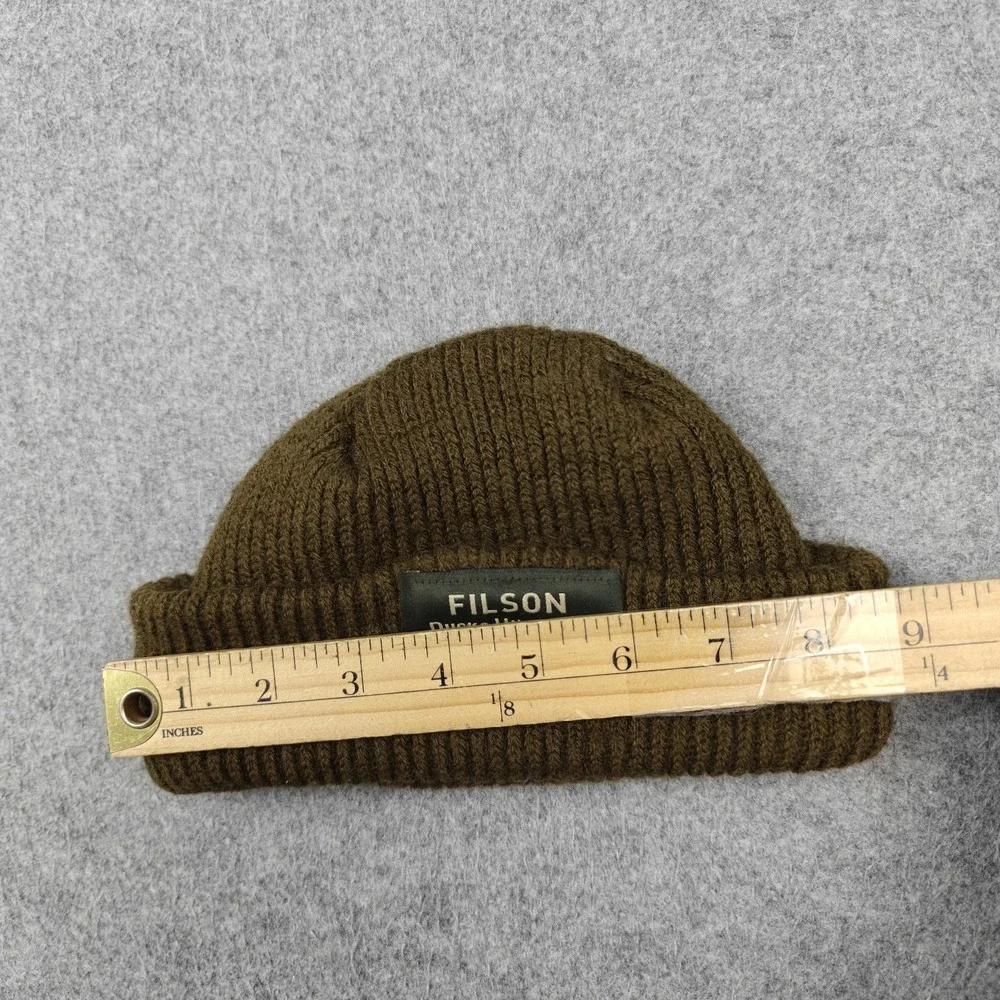 Filson Hat Beanie Ducks Unlimited One Size Boys Olive Wool Knit USA Outdoor